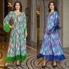 AB327 Women's Print Casual Dubai Jalabiya Ethnic Dress
