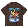 230 Gsm 100% Cotton Pokemon V11 Jimbei Pikachu Print Unisex Heavy Cotton T Shirt