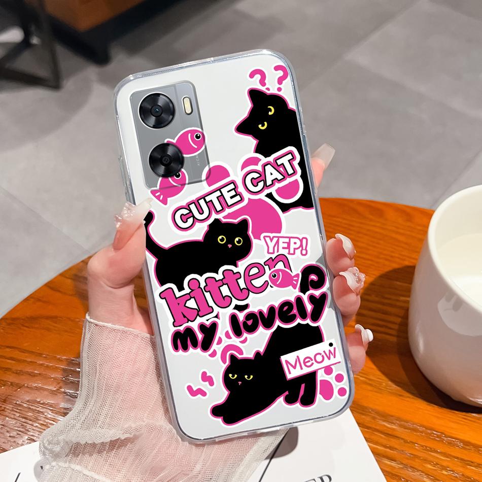 For Oppo A77 A77S Phone Case Colorful Flowers Patterns Back Cover For OppoA77 A77 S 2022 Soft TPU Transparent Silicone Bumper
