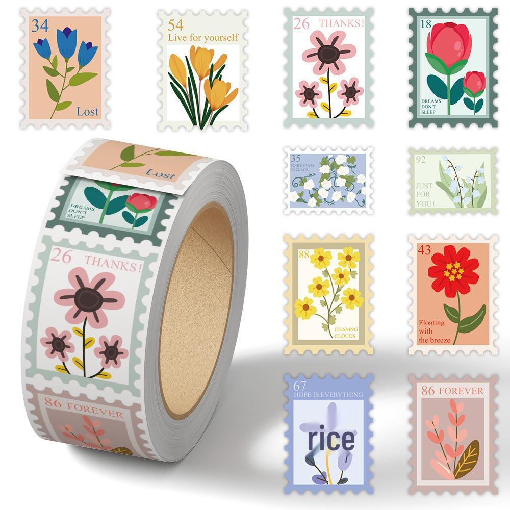 Cartoon Holiday Gift Sealing Stickers - 500 Self-Adhesive Journal Stickers per Roll