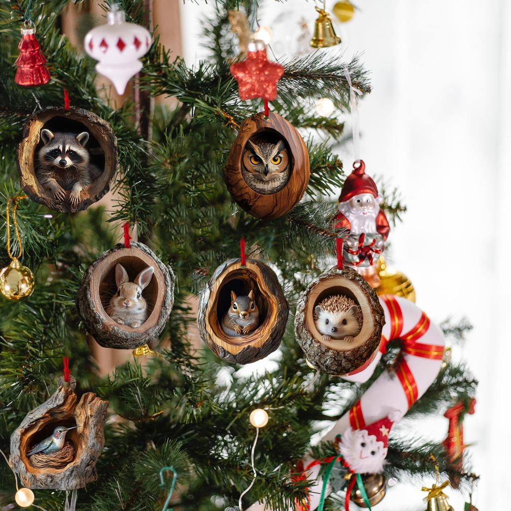 2025 Animal Christmas Tree Ornaments Cute 2D Acrylic Koala Monkey Cat Pendant For Christmas Bag Car Home Decoration
