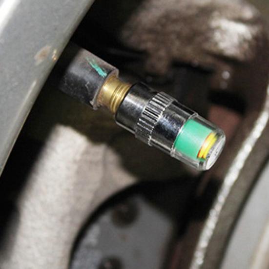 Колпачки клапанов датчика давления в шинах автомобиля 36 PSI 2,4 Бара Стволы датчиков давления в шинах для автомобилей Мотоциклов Велосипедов Визуальный трехцветный сигнал Легко читаемые шины