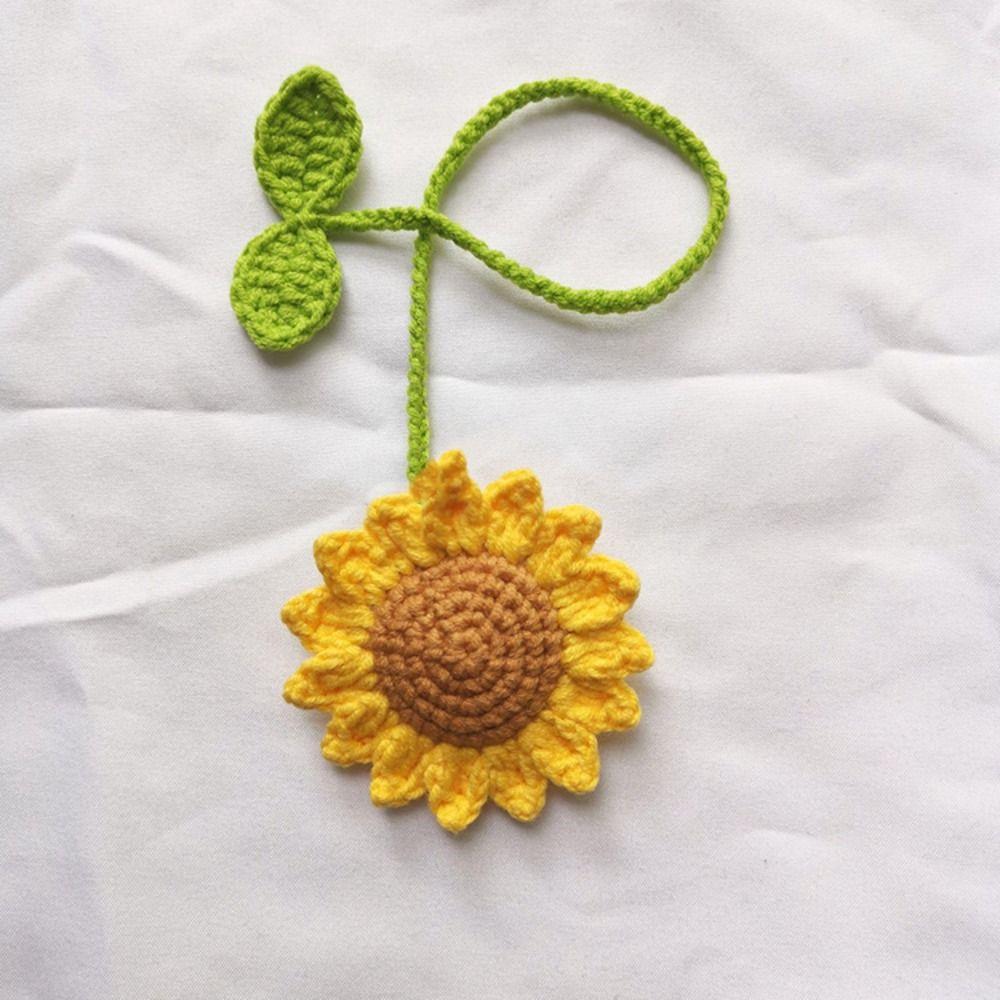 Multipurpose Car Handmade Crochet Sunflower Handmade Sunflower Car Mirror Accessories  Women