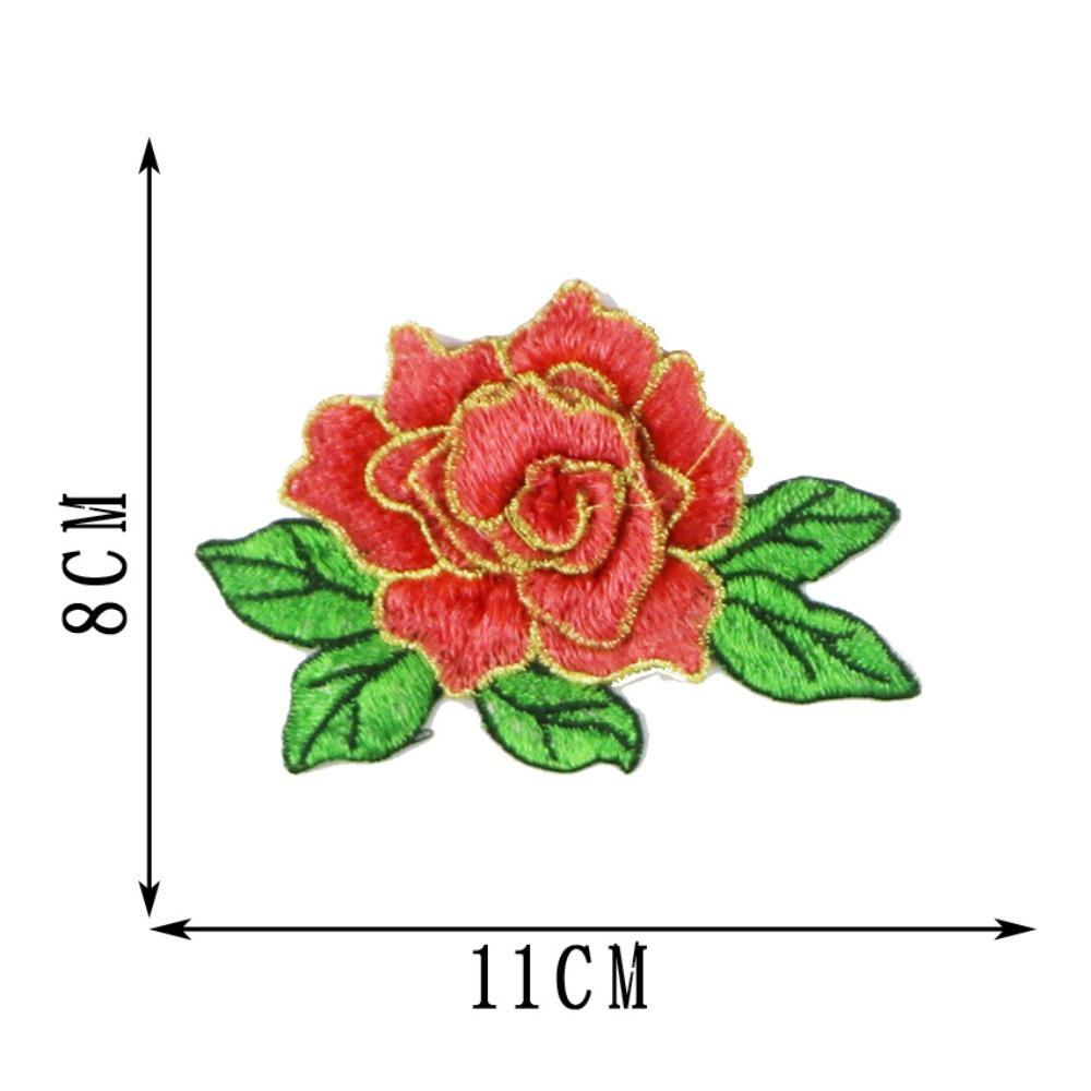 DIY Handmade Embroidery Flower Patch Polyester Fiber Floral Patches Embroidery Repair Patch Jeans