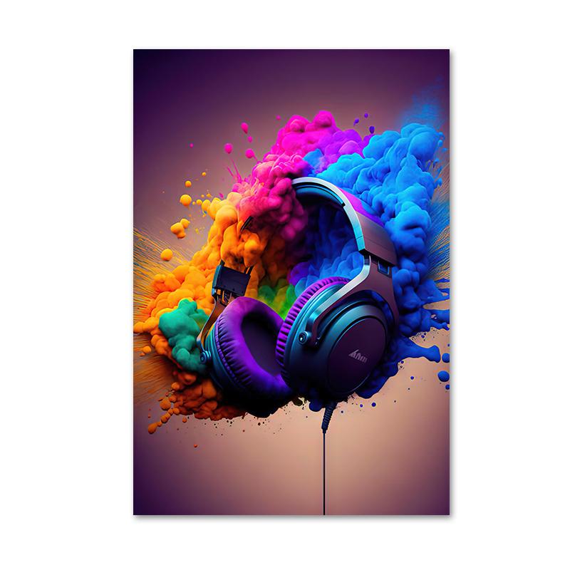 Мультяшные игровые контроллеры, консольные постеры и принты, наушники, холст, картины, настенное искусство для бара, игровая комната, домашний декор