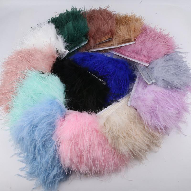 Ostrich Fur Turkey Feather Cloth Belt Diy Feather Handicraft Jewelry Clothing Luggage Decoration Material