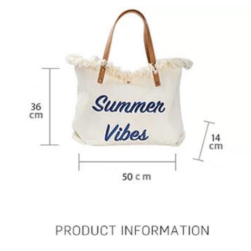 Женская холщовая сумка с вышивкой буквами, сумка-мессенджер на одно плечо, большая пляжная сумка-тоут, женская холщовая сумка