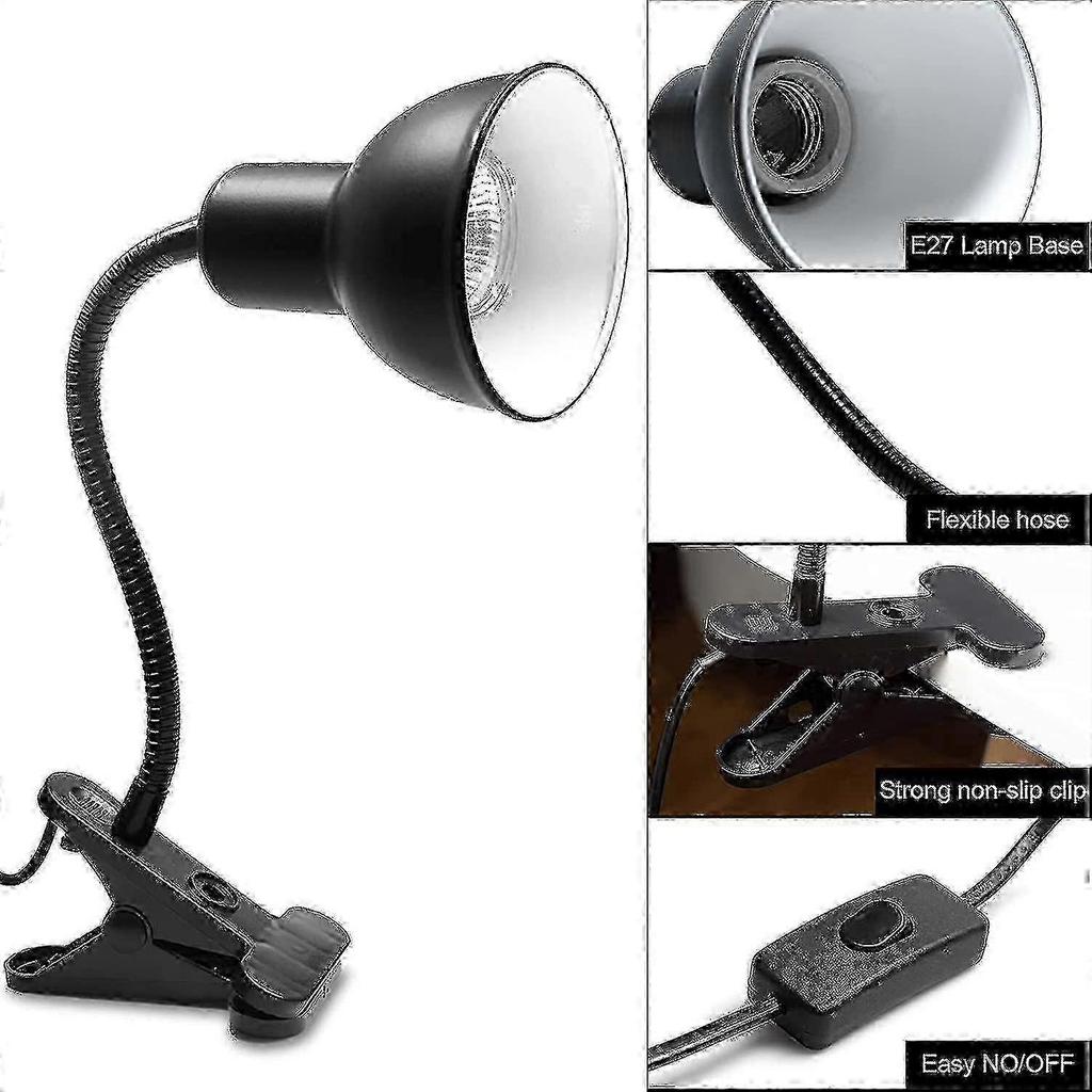 Basking lamp for turtle aquarium with 2 bulbs and rotating clip