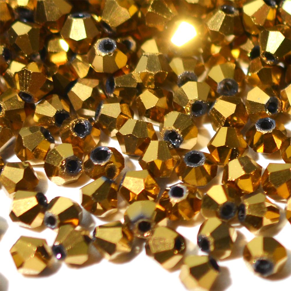 100 штук 4 мм биконических гальванизированных бусин из австрийского хрустального стекла металлических многоцветных для изготовления ювелирных изделий