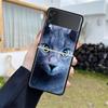 Роскошный чехол для Samsung Galaxy Z Flip 4 3 5G, черный ПК, жесткие чехлы для телефонов, модная задняя крышка ZFlip Funda, милый Aniaml Cat Shell Sac