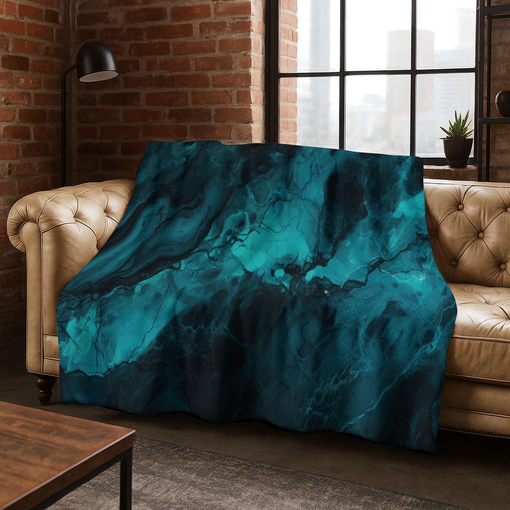 Dream Colorful Stone Texture Marble Black Green Gold Flannel Blanket,Cozy Soft Throw Blanket for Home Bedroom Bed Sofa Gift