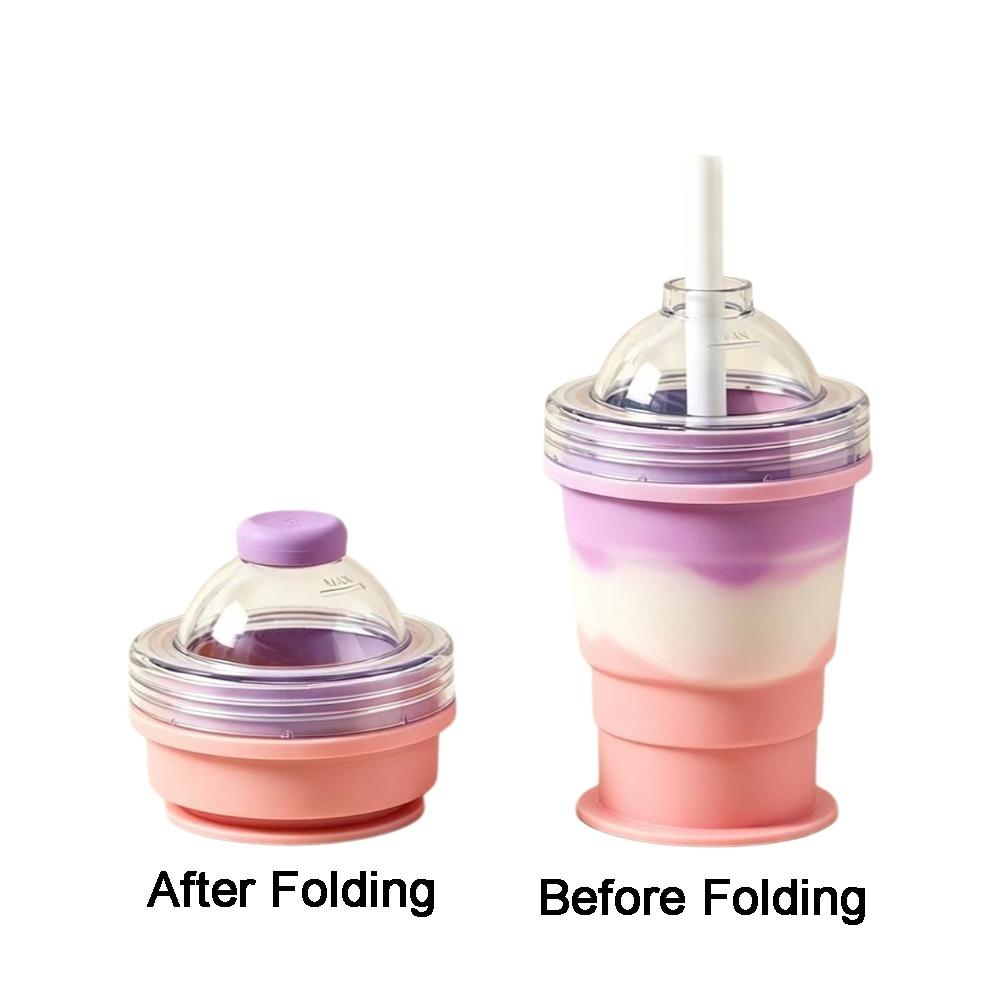 Silicone Foldable Ice Ball Cup Food Grade Collapsible Silicone Cup Portable Travel Tumbler  Office