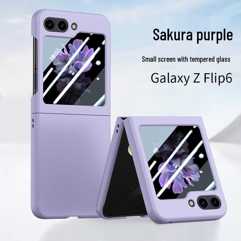 Совместимо с Samsung Z Flip 4/5/7: Защитный чехол для телефона с ощущением кожи, ударопрочный, с полным покрытием.