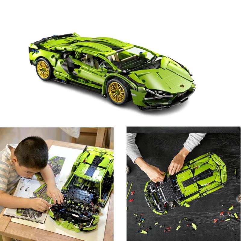 Detailed Lego-compatible Mechanic Set For Building A Realistic Lamborghini Car Model