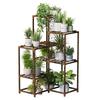 Solid Wood Multi-Layer Indoor Balcony Flower Stand for Bonsai, Succulents & Hanging Plants