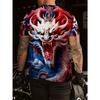 Short Sleeve Plus Size Summer Tee Men Outfit Red Dragon 3d Print T Shirts Mens Casual Sportwear T Shirt Male