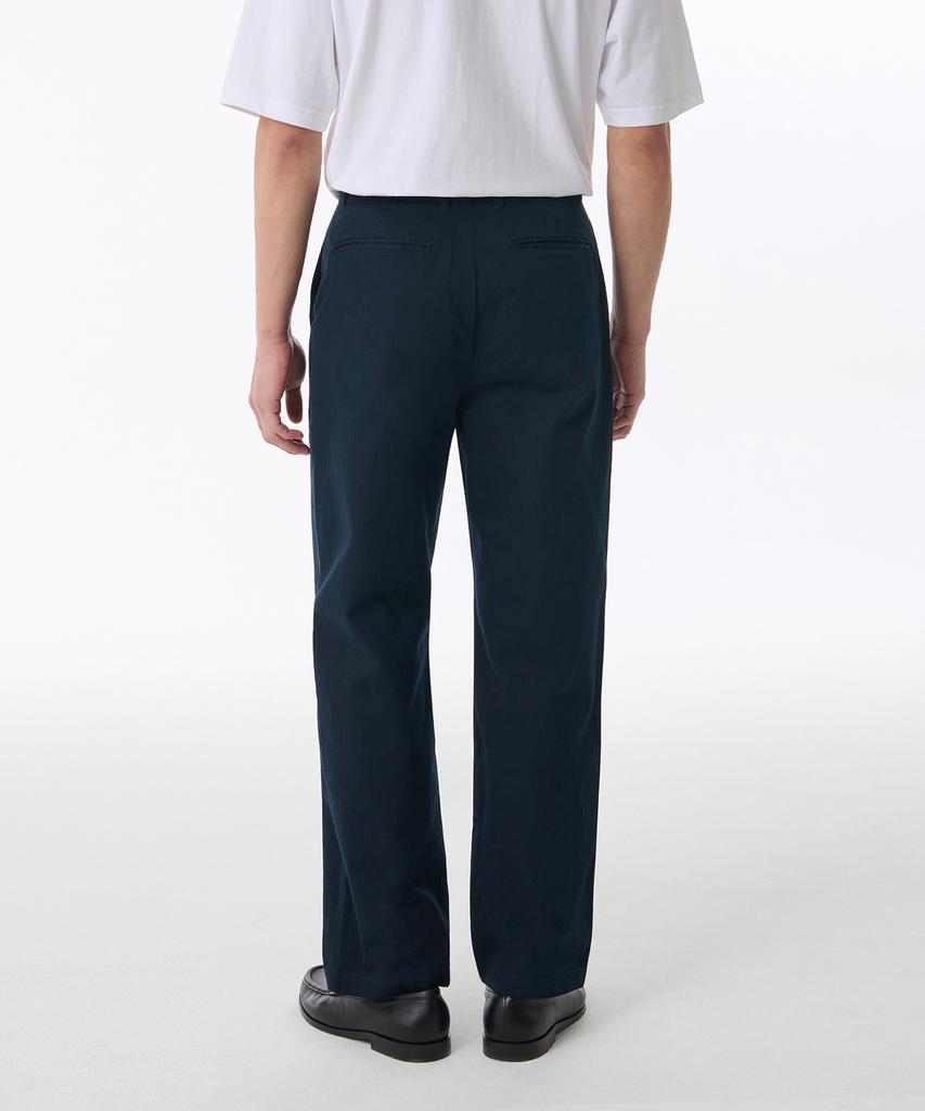 MUSINSA STANDARD Cotton Herringbone Tapered Pants [Navy]