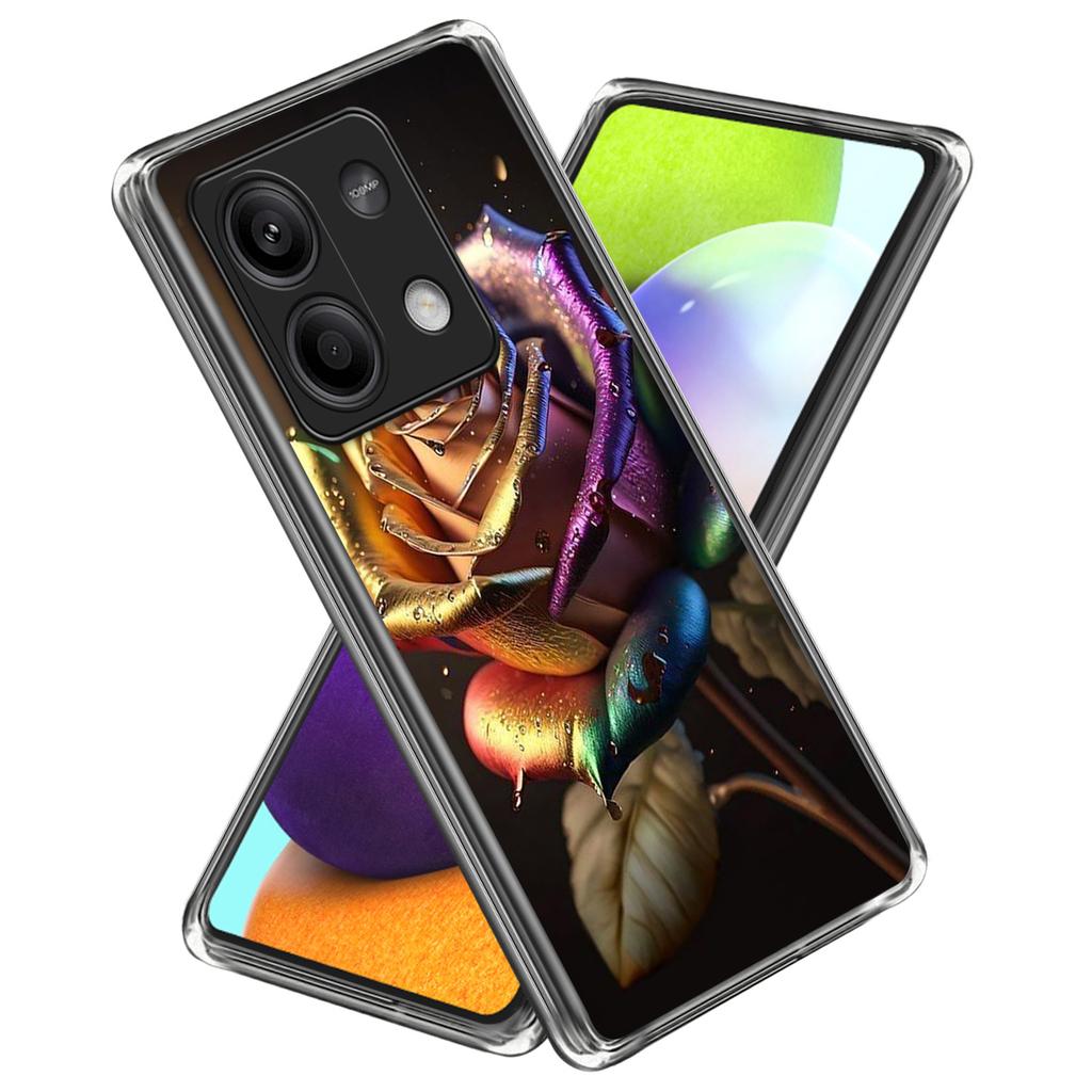 Чехол для Xiaomi Redmi Note 13 5G, амортизирующий ТПУ с принтом