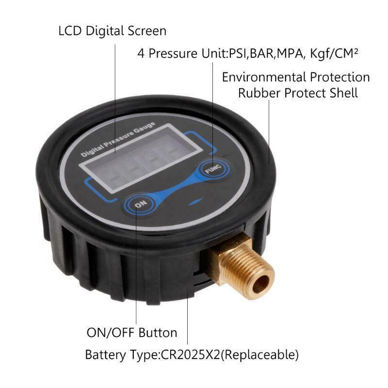 Цифровой манометр для автомобилей, мотоциклов, шин, манометр, тестер для инфляции 1/8 NPT
