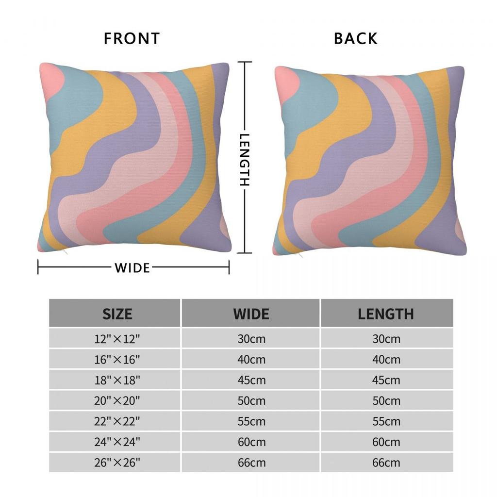 Retro Pastel Distorted Wavy Twirl Square Pillowcase Polyester Linen Velvet Creative Decor Pillow Case Home Cushion Cover 45X45