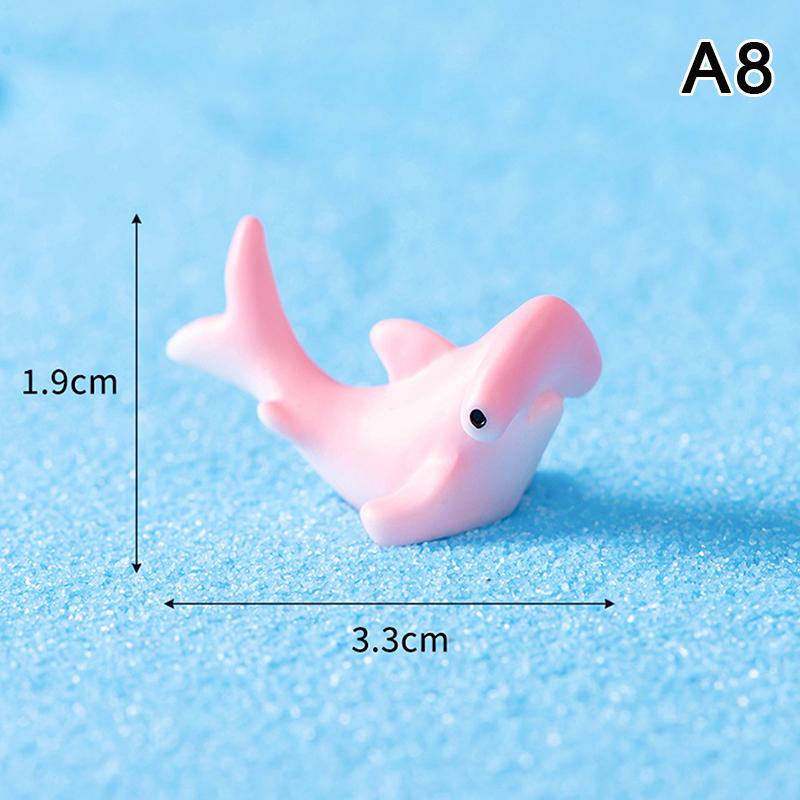 Mini Ocean Figurine Resin Ornaments Cute Marine Life Sea Animals Tiny Statue Aquarium Home Desktop Micro Landscape Decor