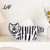Compact Tissue Box Container Box Striped Cat Shape Dispenser with Ample Interior Artistic Dispenser Space Vinyl Case Decorative Durable Paper