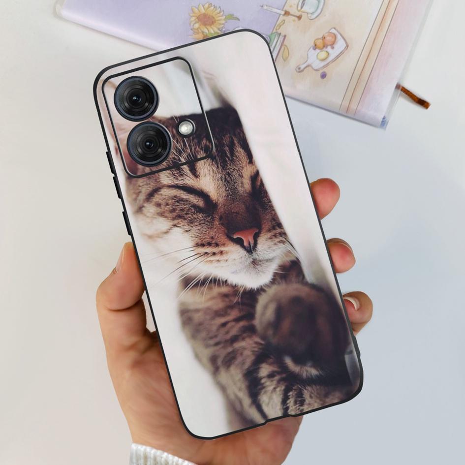 For Motorola Moto G84 5G Case 2023 New Stylish Butterfly Cat Slim Black Silicone Soft TPU Phone Cover For Moto G84 5G G 84 Coque