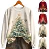 Women's Fashion Long Sleeve Christmas Snowman Snowflake Print Jacket Cardigan