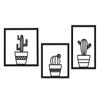 3pc Metal Wall Decoration Modern Triple Cactus Wall Art Stylish and Elegant Design for Home, Adds a Unique Touch To Living Rooms