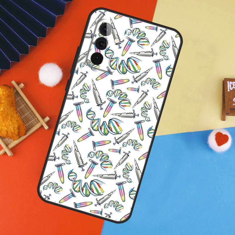 Ретро Иллюстрация ДНК Наука Чехол Для Samsung Galaxy A54 A34 A14 A55 A35 A33 A53 A13 A23 A17 A06 A16 A56 A36 A52 A32 A15