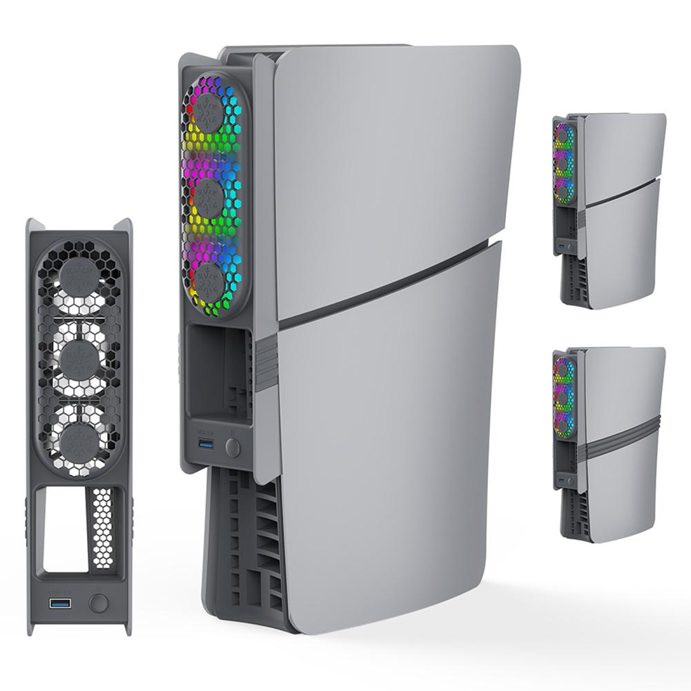 Для PS5 Pro/PS5 Slim Охлаждающий вентилятор Эффективная система охлаждения Внешний вентилятор-кулер для Playstation 5 Pro/Slim версии с дисководом и цифровой