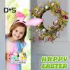 Венок из пасхальных яиц 17,7 дюйма, венок ручной работы с искусственными цветами, весенний декор из цветных яиц, венок для настенной каминной полки, входной двери