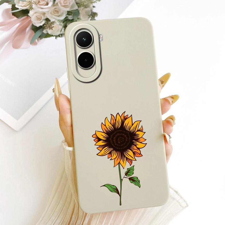 Чехол для Xiaomi Poco M7 Plus PocoM7 4G Красивая Девушка Подсолнух Расписной Чехол для Телефона Для Xiaomi Poco M7 Pro PocoM7 Plus 5G Мягкие Fundas