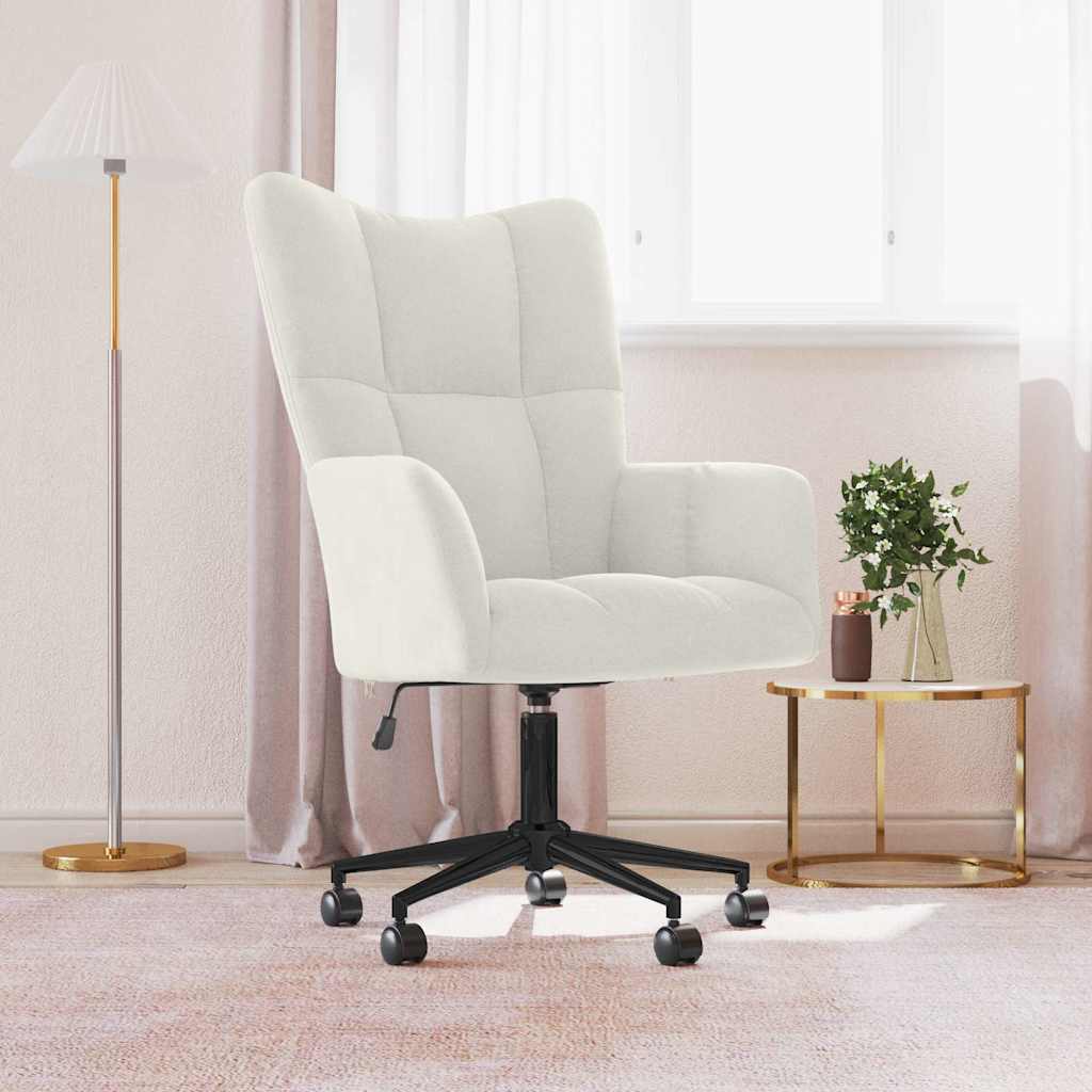 Cream White Velvet Relaxation Armchair