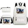 Teen Animation Backpack Elementary School Student Fashion School Bag Three-piece Set