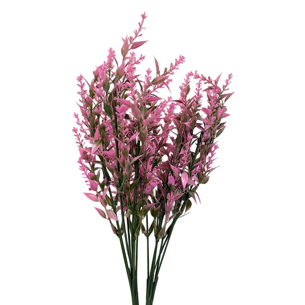 12 пучков искусственных цветов лаванды, растения с 7 гибкими стеблями, 14-дюймовые устойчивые к ультрафиолетовому излучению искусственные уличные пластиковые растения