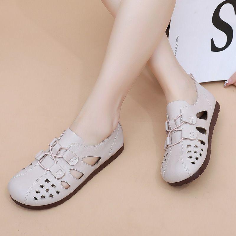 Босоножки с вырезами для женской летней коллекции Модная и универсальная повседневная обувь Дышащая и удобная в носке