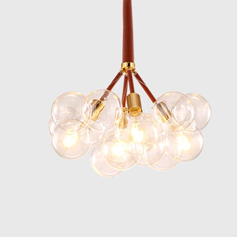 Современное искусство Молекулярная светодиодная люстра 9 12 20 стеклянных пузырьков Модная лампа Дизайнерская обеденная спальня кухня подвесные светильники