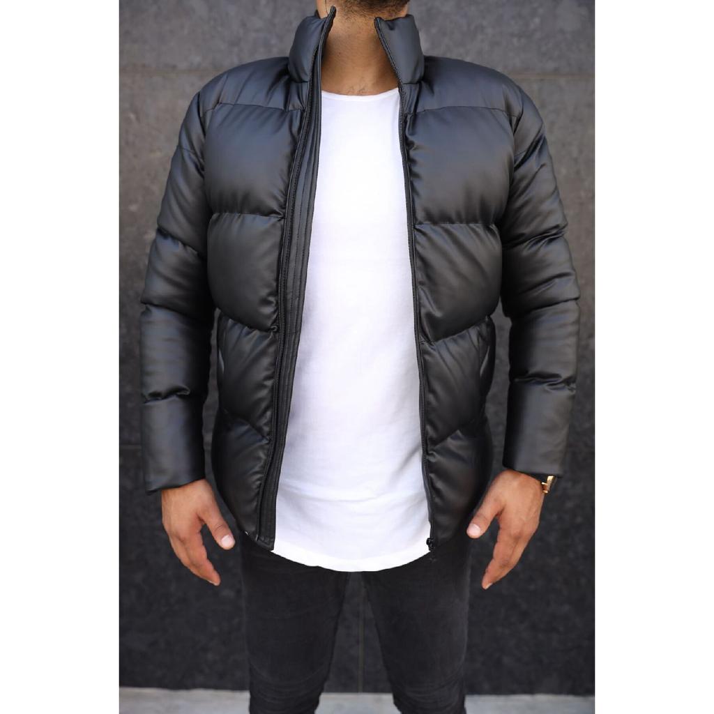 Кожаное пальто большого размера, надувное новое сезонное водонепроницаемое и ветрозащитное мужское зимнее пальто