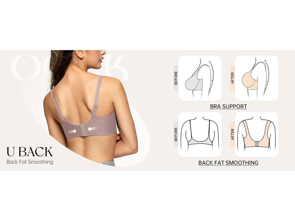 OEAK Женский бесшовный бюстгальтер-футболка пуш-ап с глубоким V-вырезом