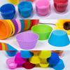 12 многоразовых силиконовых форм для выпечки, формочки для маффинов, случайные цвета
