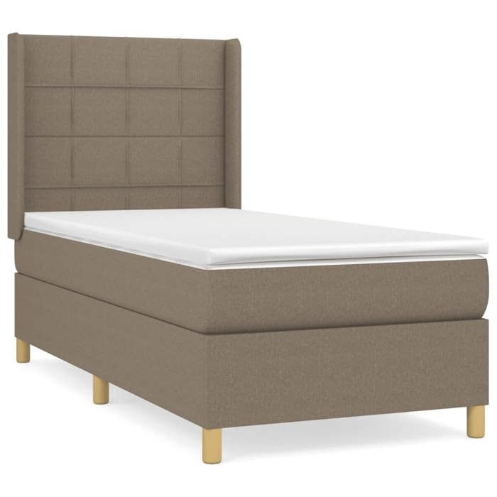 Maison Exclusive - Sommier à lattes de lit avec matelas Taupe 100x200 cm Tissu
