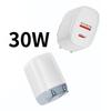 Портативный 30 Вт Power Delivery Быстрая зарядка QC3.0 Зарядный адаптер, Двойной порт Type-C+USB Настенное зарядное устройство Маленький дизайн