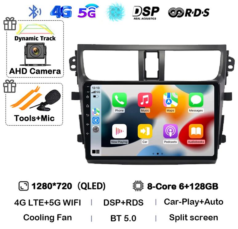 Android 14 Carplay Auto Car Radio For SUZUKI CELERIO/CULTUS 2015 2016 2017 4G WIFI Multimedia Video Player 360 Camera Stereo DSP