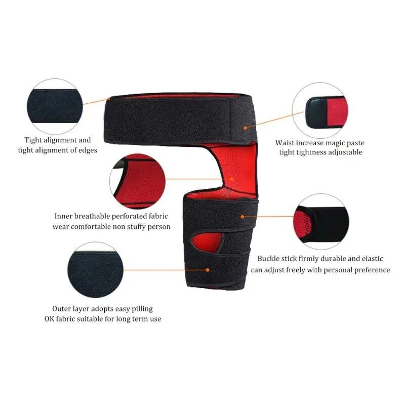 Обертывание на рукавах до бедра, Нескользящая обертка на пах, компрессионный рукав на бедро, паховый пояс, поддерживающий подколенный сухожилие, бандаж, подходит для мужчин и женщин