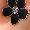 Корейский стиль, черные розы, зажимы для ушей, блестящие серьги-клипсы с инкрустацией стразами, ювелирные изделия