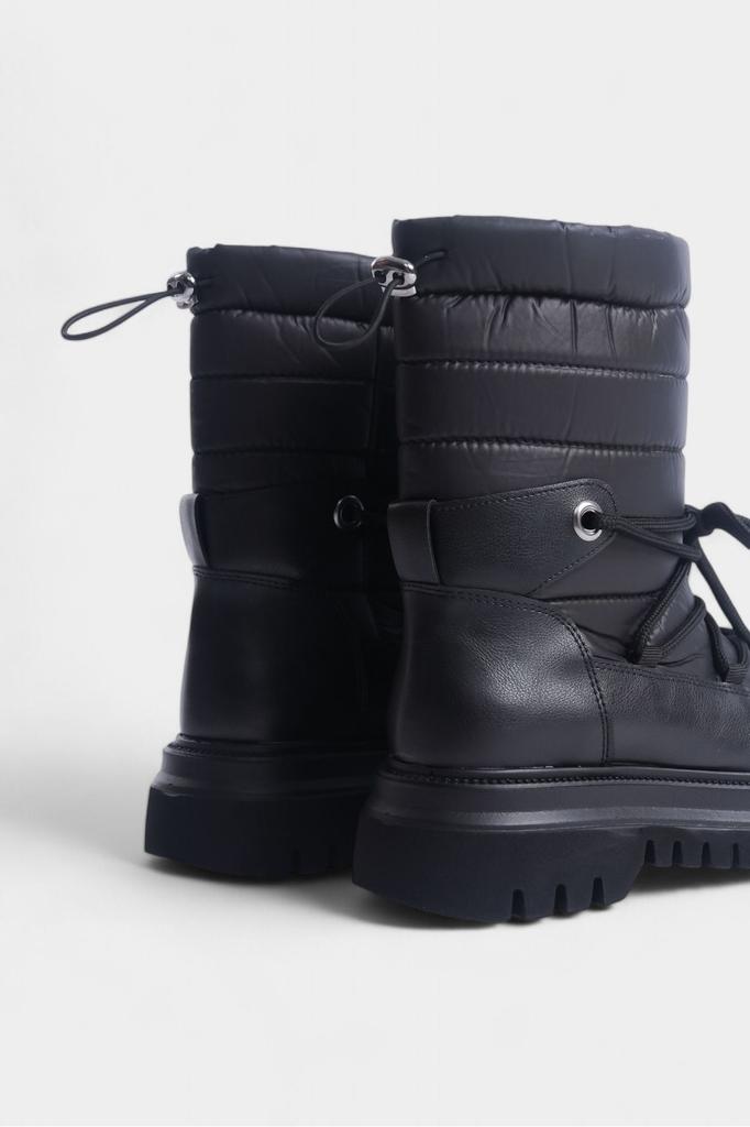 Женские современные стильные модные ботинки, ботинки из искусственной кожи, черные зимние ботинки из парашютной ткани на толстой подошве со шнуровкой