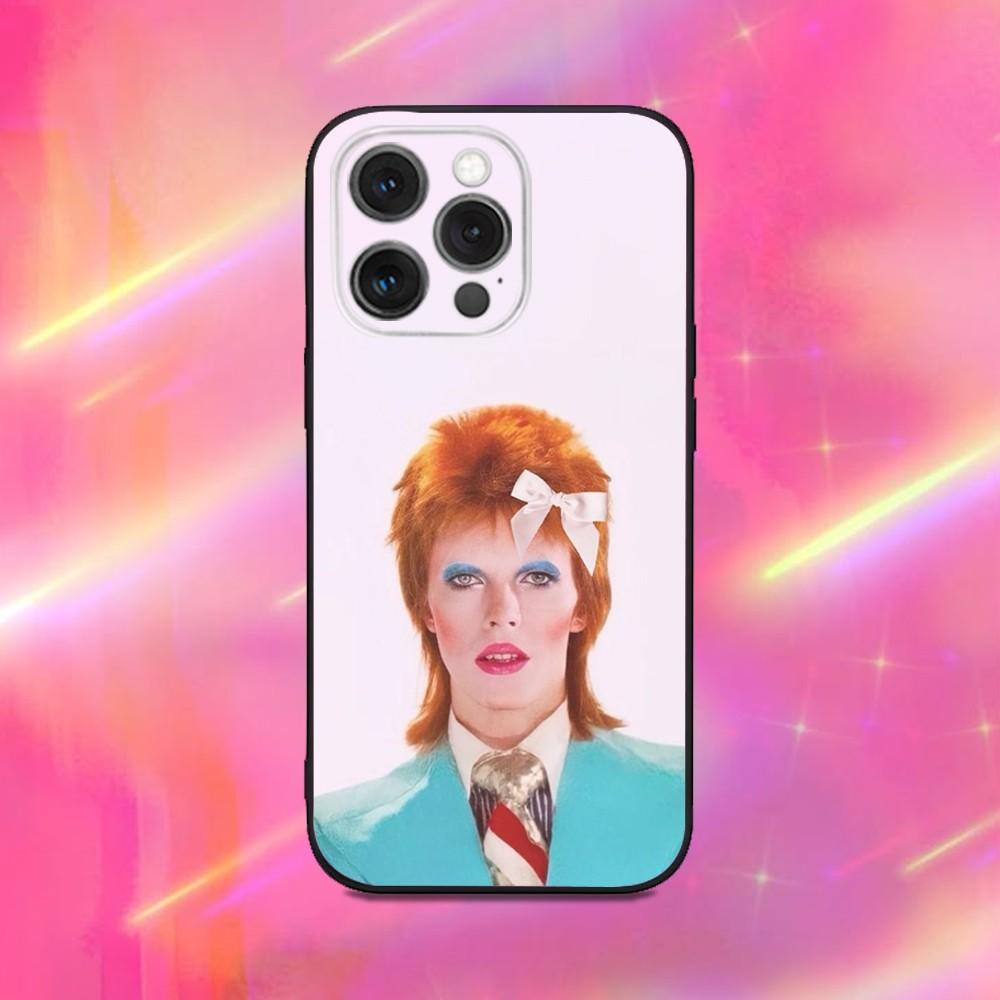 D-David-Singer B-Bowies Phone Case For iPhone 16,15,14,13,12,11,Pro,Max,Plus,X,XS,XR,SE,8,7,Mini,Soft Silicone Black Case