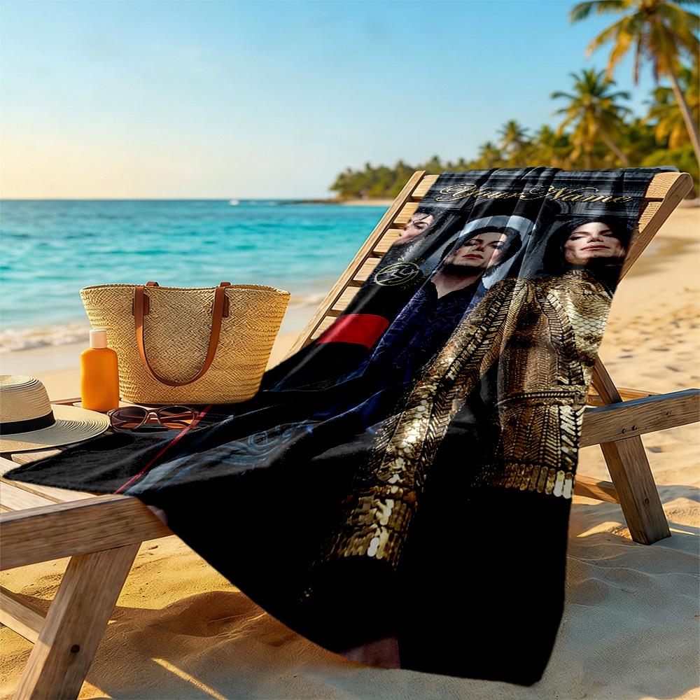 Michael Jackson Customizable Name Beach Towel High Absorbency & Quick-Dry Portable for SwimmingBeachCamping Travel Beach AccessoriesGym