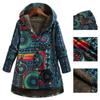 2025 Fashion National Style Women's Coat Long Printed Hoodie Winter Thick Warm Retro Large Size Temperament Slim Coat